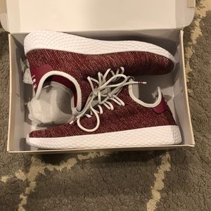 Pharrell Hu Race Maroon Tennis Sneaker. OFFER